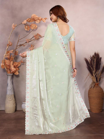 Ethnic Motifs Zari Woven Design Banarasi Saree